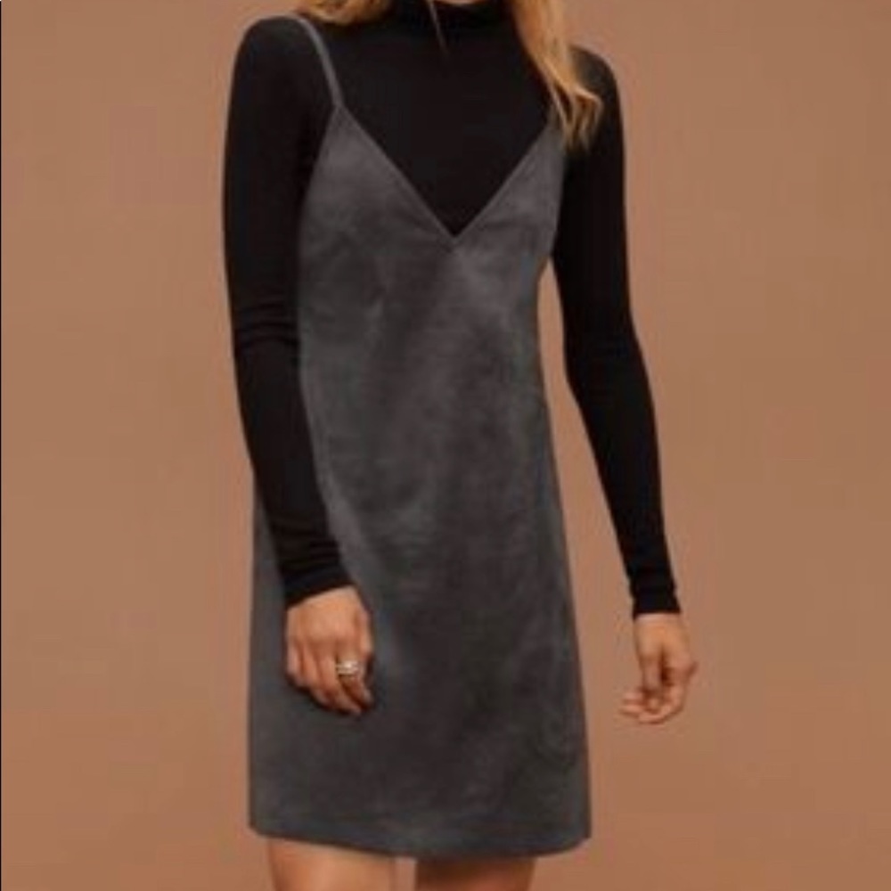 ❌sold❌Aritzia Wilfred faux suede dress with adjustable strap